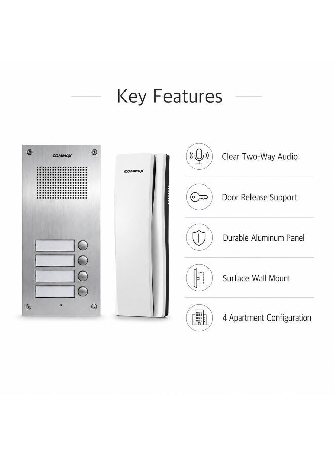 COMMAX Audio Door Intercom System for 4 Apartments - Image 4
