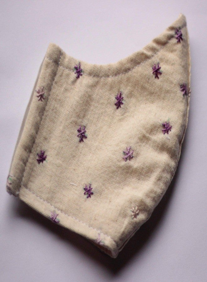 CRAFTINENCE MOTIF MAGIC-EMBROIDERY-2PLY COTTON MASK (COTTON, VIOLET) - Image 2