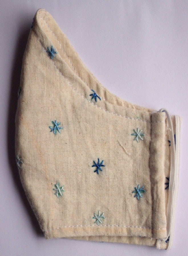 CRAFTINENCE MOTIF MAGIC-EMBROIDERY-2PLY COTTON MASK (COTTON, VIOLET) - Image 4