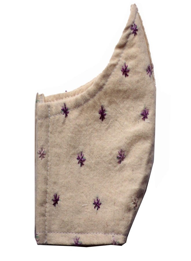 CRAFTINENCE MOTIF MAGIC-EMBROIDERY-2PLY COTTON MASK (COTTON, VIOLET) - Image 1