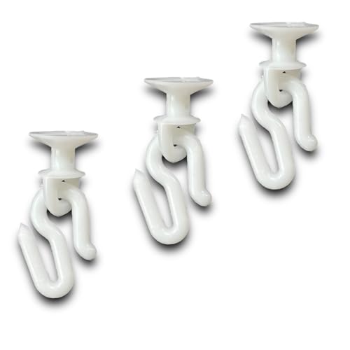 MEI White Plastic S Curtain Hooks with Runners (100 Piece) - Image 1