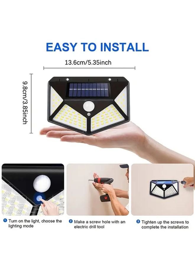 2pcs 100 LED Solar Wall Light IP44 Sensor Outdoor Garden Lantern 3 Modes - Image 3