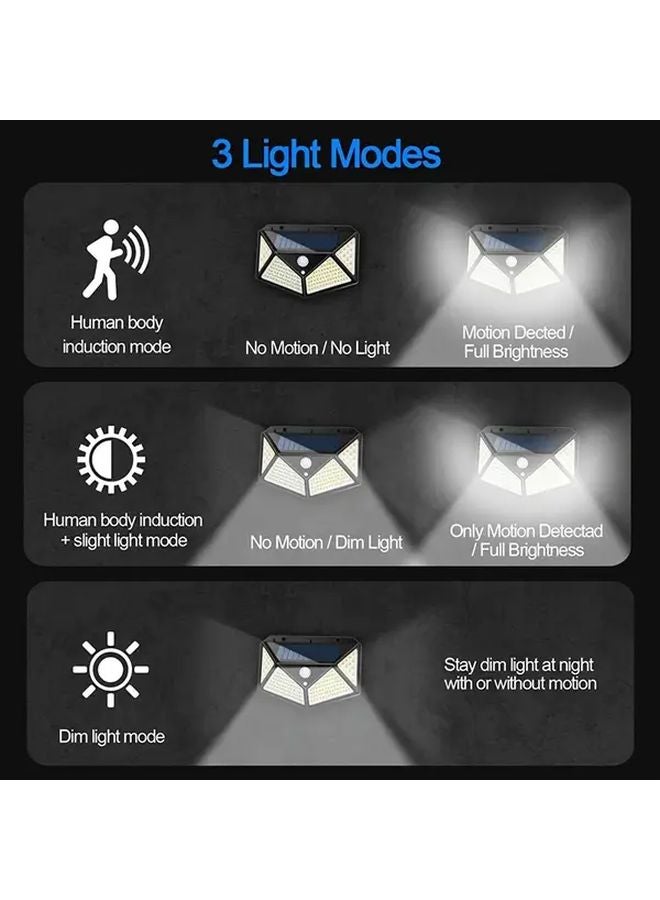 2pcs 100 LED Solar Wall Light IP44 Sensor Outdoor Garden Lantern 3 Modes - Image 4