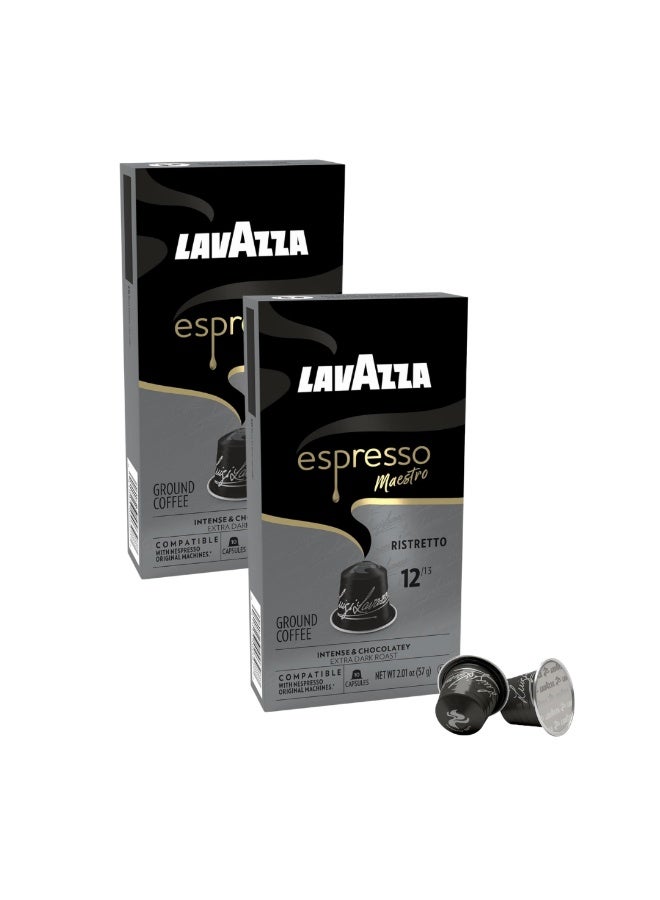Lavazza Nespresso Compatible Espresso Capsules – Lavazza Espresso Maestro Ristretto, 20 Aluminum Pods - Image 1