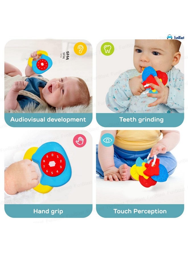 فنبلاست خشخيشة FunBlast للأطفال - ألعاب خشخيشة للأطفال الرضع والأطفال الصغار، لعبة خشخيشة تصدر أصواتًا للأطفال حديثي الولادة، ألعاب للأطفال الرضع، ألعاب التنمية المبكرة للأطفال بعمر 3 أشهر فما فوق (عبوة من 4 قطع) - Image 3