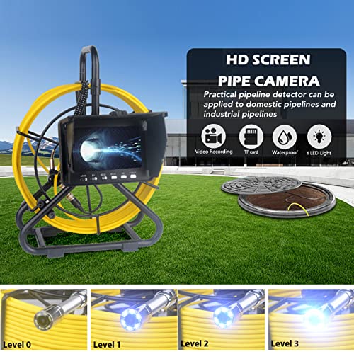 KAOLALI Endoscope Camera with Light Endoscope Sewer Pipeline Inspection Camera 6 LED Light with DVR Function and Snake Cable 5” high Resolution Screen Waterproof for Home Pipe Sewer Plumbing - Image 3