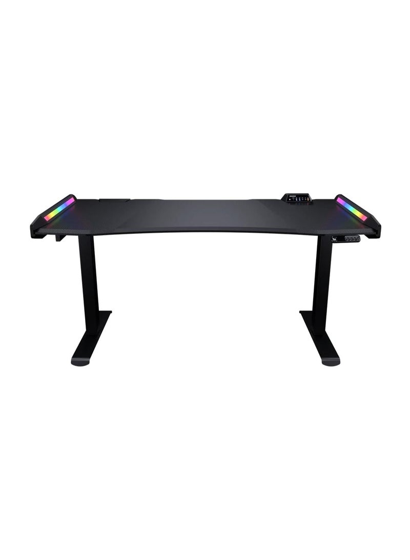 Cougar E-Mars Electrical Gaming Desk, Dual-Sided Rgb, Automatic Safety Brake, 100Kg Maximum Lifting Capacity, Steel-Frame, Ergonomic & Scratch Resistant Gaming Space - Black - Image 1