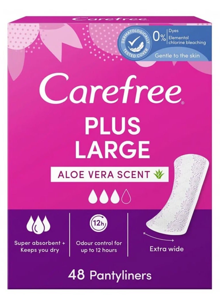 Carefree Carefree Daily Sanitary Pads With Aloe Vera Large Size 48 Pads 
