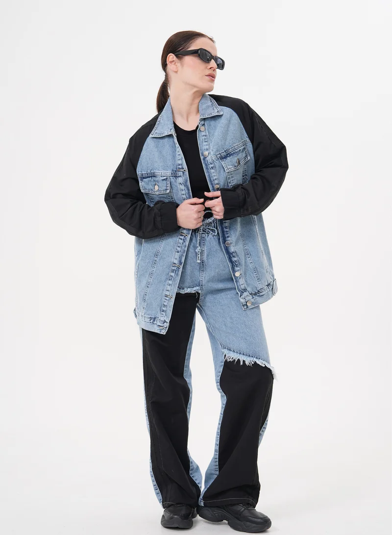 مارفيلا باي رشا طقم دنيم مدمج متباين