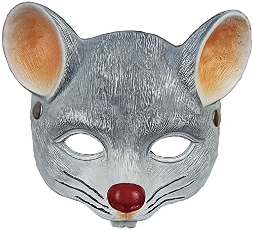 Joylern Animal Mask 3D Mouse Mask Halloween Mask for Halloween Cosplay Party Props Light Grey - Image 1