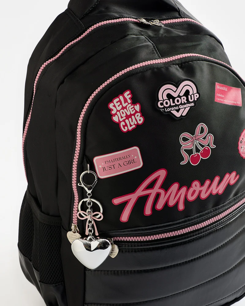 REDTAG Black Teen Twill Backpack