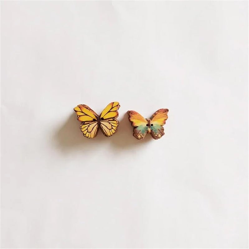 Antique Silver 500PCS 2 Holes Colorful Wooden Buttons for Sewing Crafts - Image 4