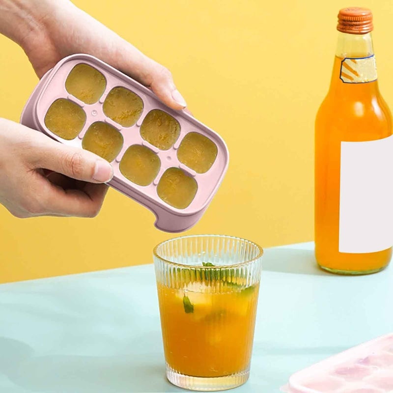 comfrt Ice Cube Mould, Homemade Ice Maker Ice Box with Lid Plastic Home Ice Maker Ice Box Summer Homemade Ice Ice Box - Image 3