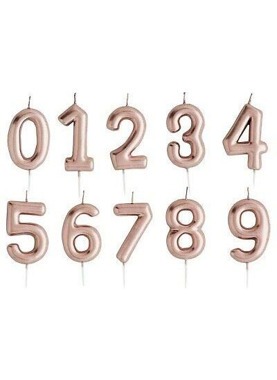 Balloonistics - Balloonistics Number 7 Rose Gold Birthday Candle – Gold Number Candle on Stick – Elegant Number Candles for Birthday Anniversary Wedding Party Pack of 1 - Image 1