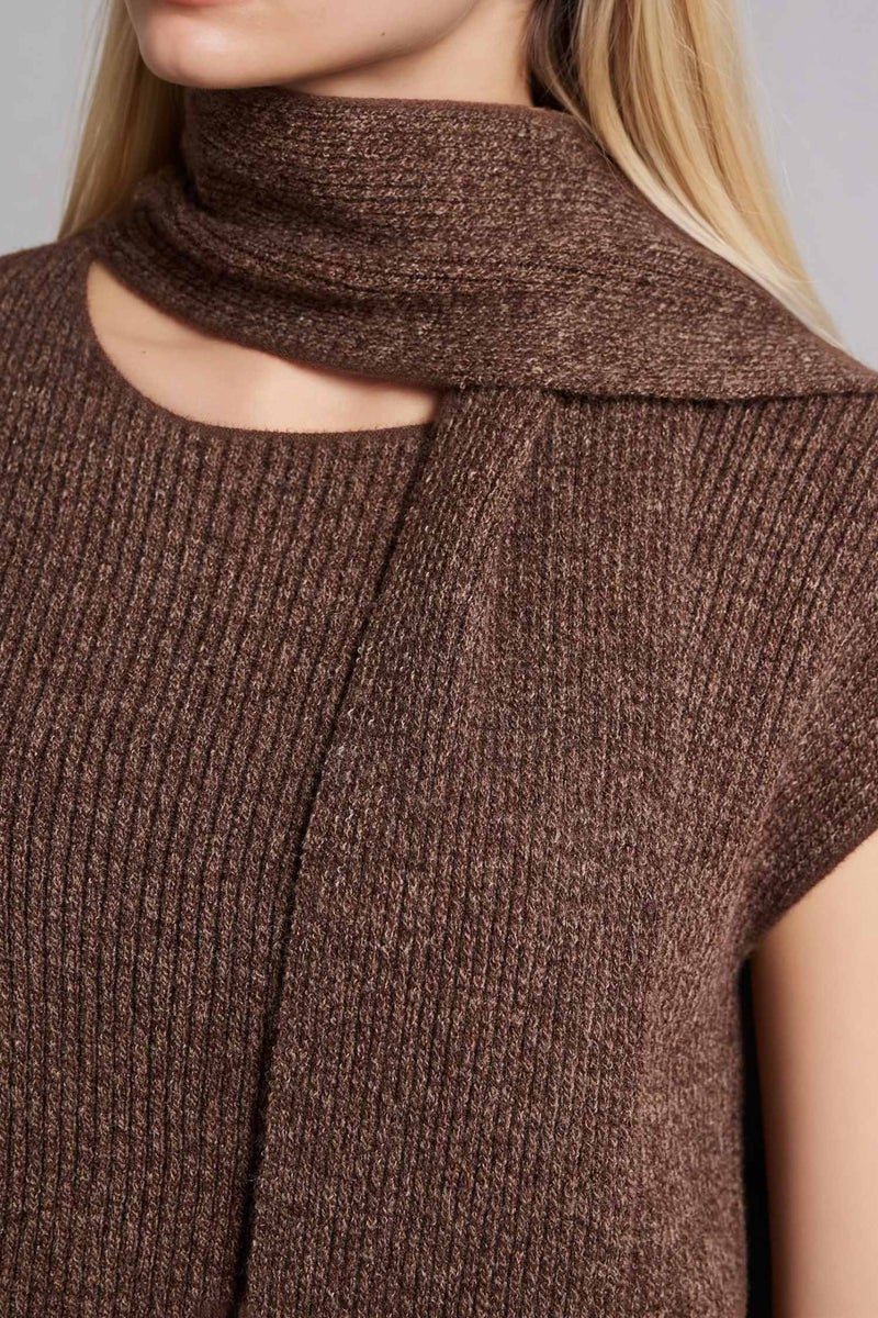 DeFacto Brown Woman Regular Fit Ribbed Vest Casual - Image 4