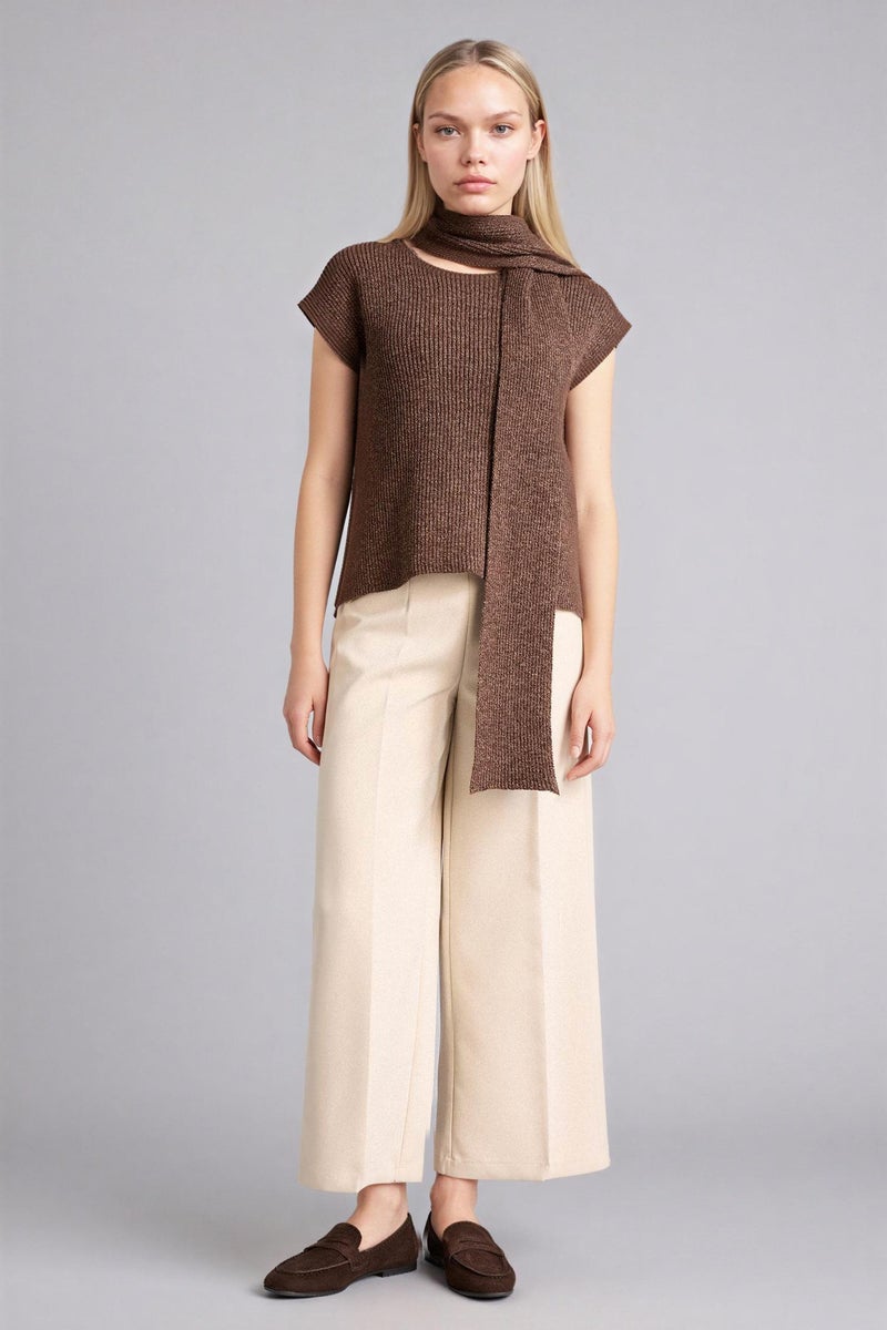 DeFacto Brown Woman Regular Fit Ribbed Vest Casual - Image 2