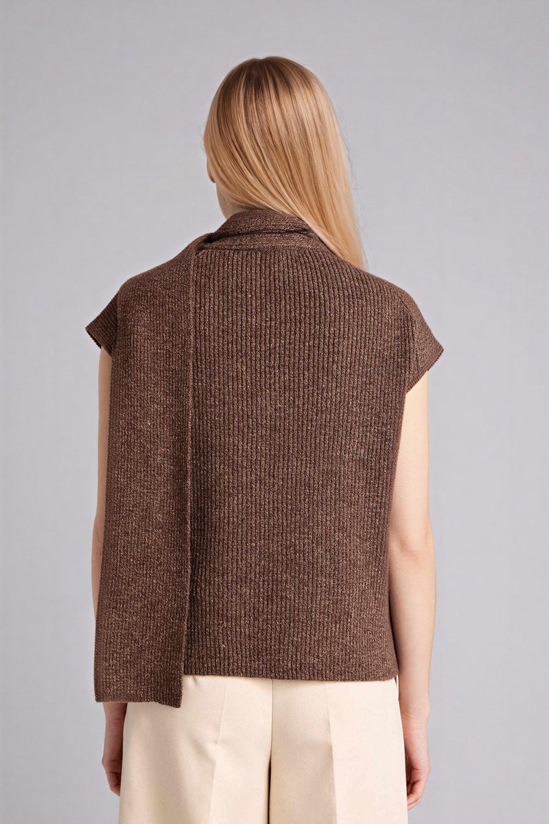 DeFacto Brown Woman Regular Fit Ribbed Vest Casual - Image 5