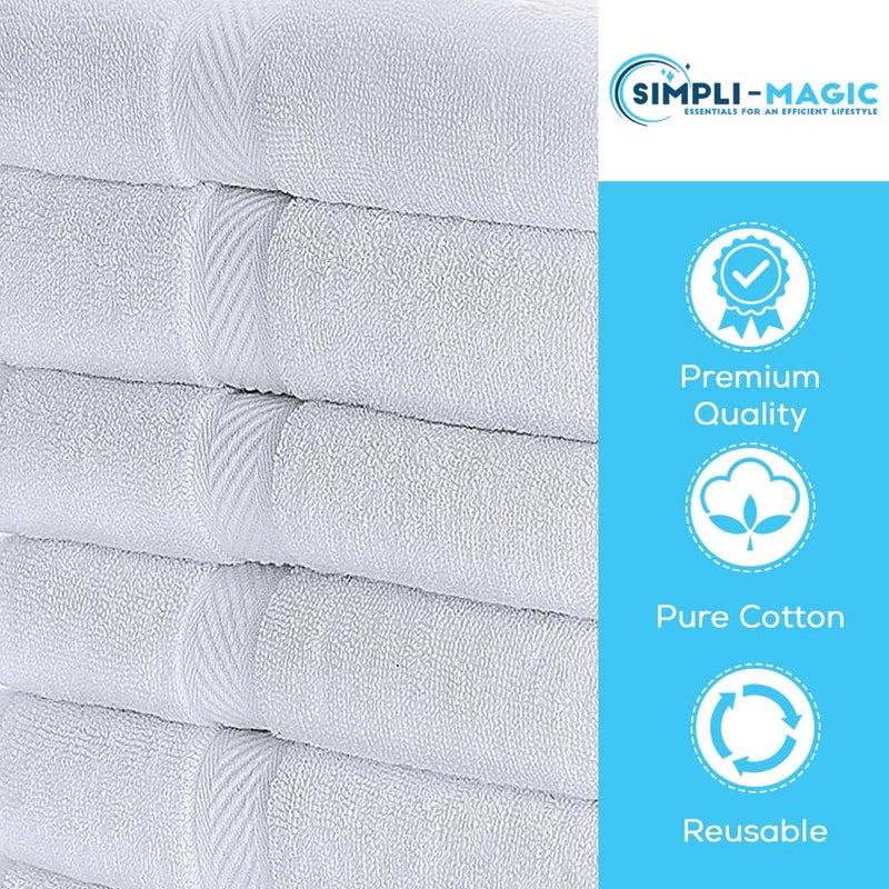 SIMPLI-MAGIC Cotton Set  Towels  24x46  White  6 Count - Image 5