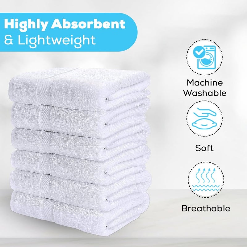 SIMPLI-MAGIC Cotton Set  Towels  24x46  White  6 Count - Image 4