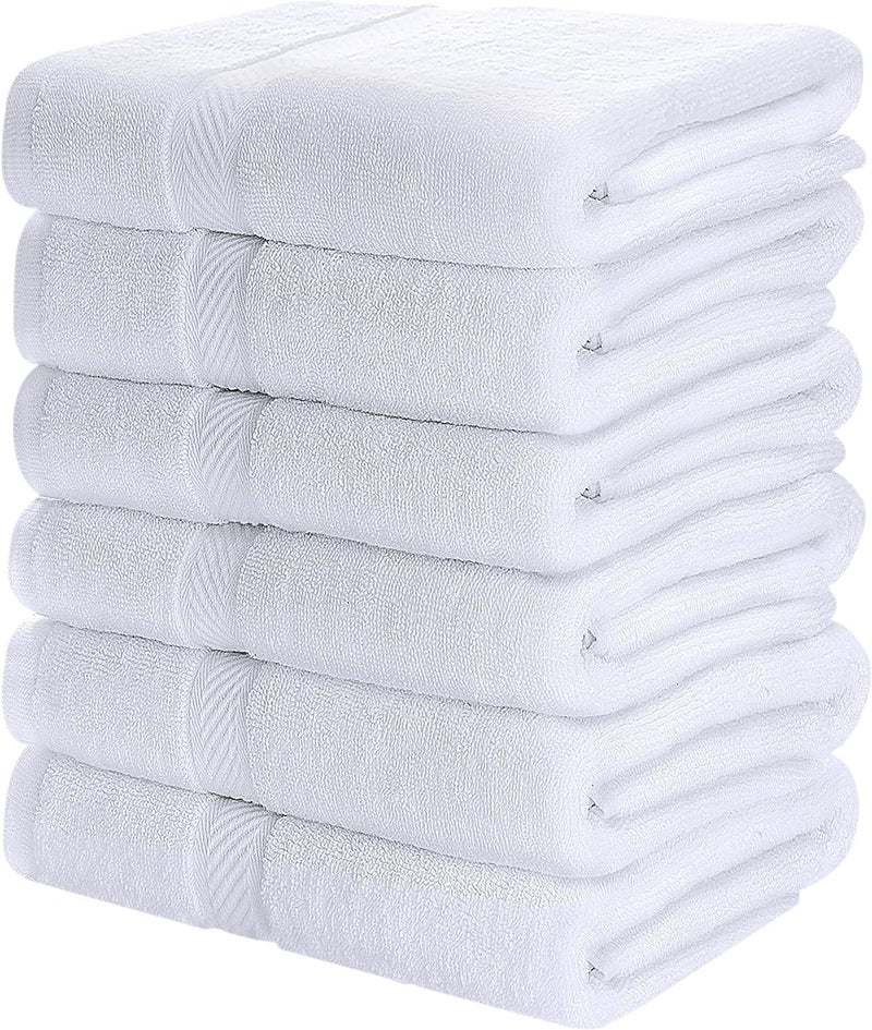 SIMPLI-MAGIC Cotton Set  Towels  24x46  White  6 Count - Image 1