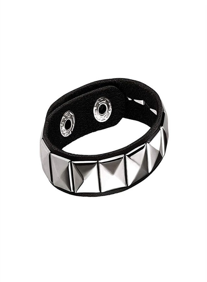 Cagzzee Punk Doo Rags - Cycling Bandana Skull Cap Biker Punk Studded Leather Cap Do Rag with 2 Bracelets Black - Image 4