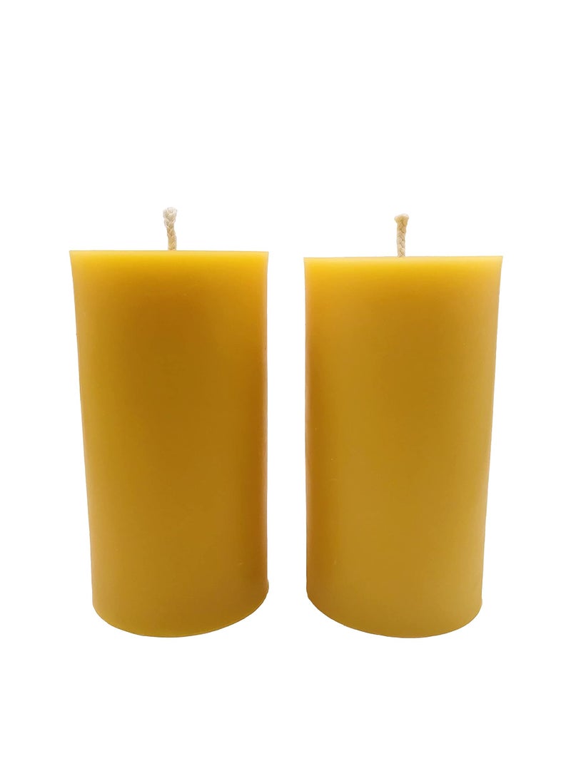 2 Pack of Beeswax Candles 3x6 Large Pillar Candles 100 Pure Natural Beeswax Clean Burning Dripless for Home Decor Wedding Decor Gifts 160 Hours Long Burn Alternative Imagination