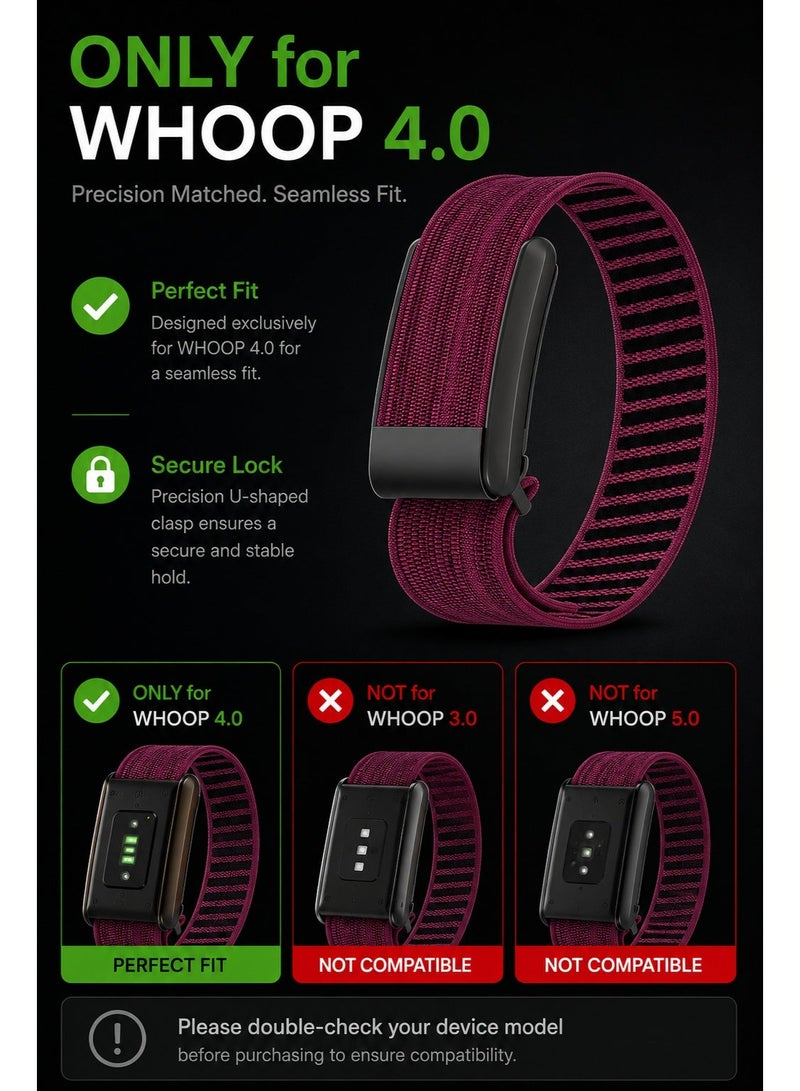 TraMx Bands for Whoop 4.0 - Replacement Nylon Knit Watch Strap Wristband with U-shaped Metal Frame Fitness & Activity Tracker Accessories - Image 2