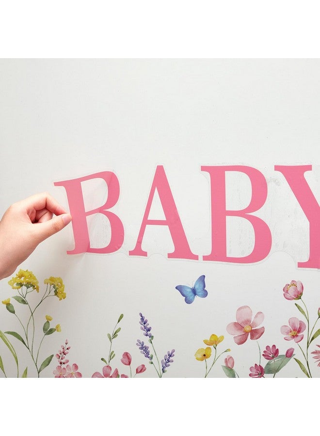 Faccito Baby in Bloom Sign Decal with Floral Design Baby in Bloom Party Decor Backdrop for Boy or Girl Shower Gender Reveal - Image 4