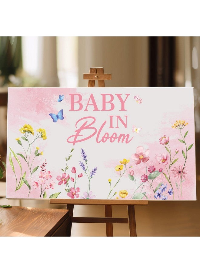 Faccito Baby in Bloom Sign Decal with Floral Design Baby in Bloom Party Decor Backdrop for Boy or Girl Shower Gender Reveal - Image 5