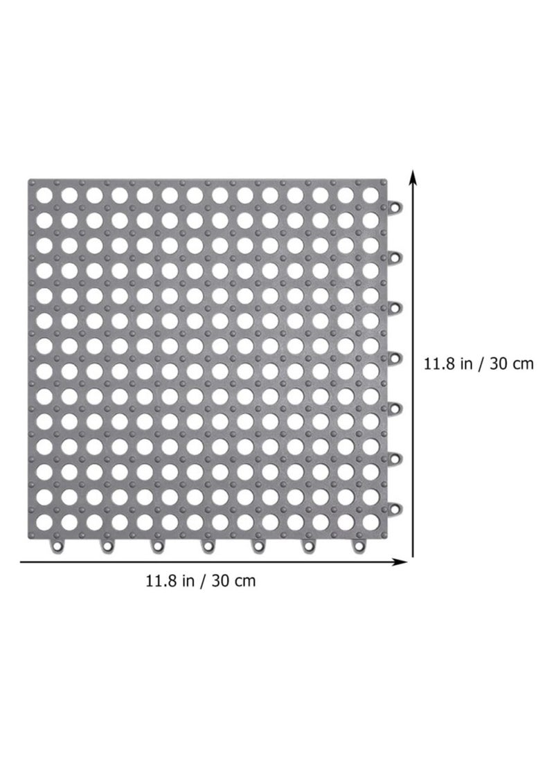 Generic - 6pcs Bath Mat Non-Slip Mat Anti Slip Pad with Massage Suction Cup Drainage Hole DIY Kitchen Bathroom Anti Slip Tile Pad for Swimming Pool Shower Pet Area(Green 30*30cm) - Image 1