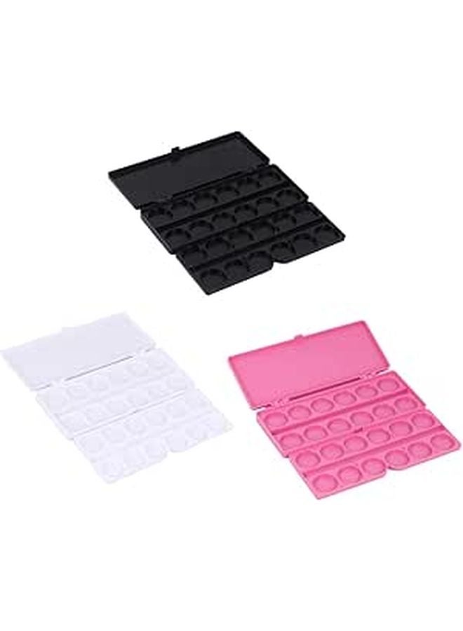 3Pcs Nail Art Watercolor Palette Durable Mixing Tray Easy Clean for Beginners Professionals - Image 1
