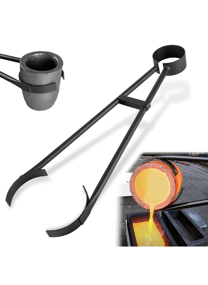 Laikou 26 ProCast Foundry Crucible Flask Tongs for Holding Graphite Refinery Crucibles for Melting Casting Refining Gold Silver Copper Metal  Heavy Duty Universal Tong Tool 