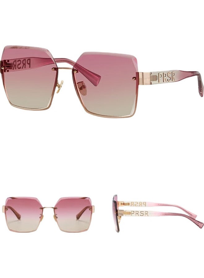 Gradient Oversized Sunglasses Women Uv Protection Star Style Sunglasses Internet Celebrity Sunglasses Ps2043 - P Gradient Pink