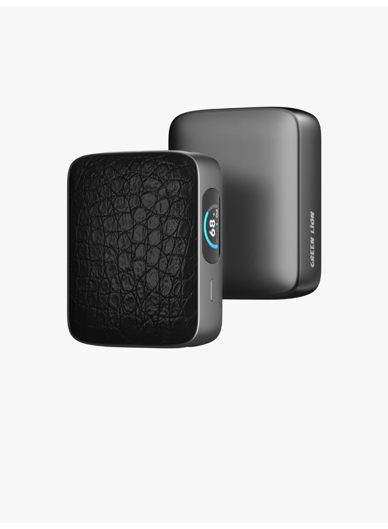 GREEN LION VALMONT 10000 mAh Power Bank PD 45W with TFT Real Time Digital Display / USB-C & USB-A Ports /Fast Charger Powerbank - Black - Image 1