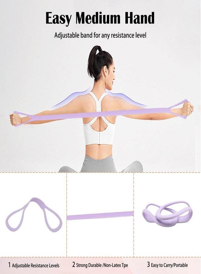 VKSG Figure 8 Fitness Upgraded Resistance Band with Handles, 2PCS 25lb Silicone Bands for Physical Therapy, Home Gym, Arm Back Shoulder Chest Workout - Pure Barre Equipment, Portable for Women & Men - Image 3