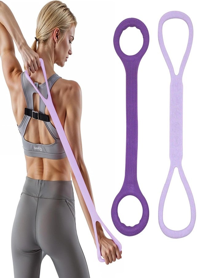VKSG Figure 8 Fitness Upgraded Resistance Band with Handles, 2PCS 25lb Silicone Bands for Physical Therapy, Home Gym, Arm Back Shoulder Chest Workout - Pure Barre Equipment, Portable for Women & Men - Image 1