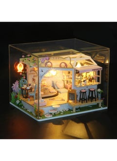 Flever Flever Dollhouse Miniature DIY House Kit Creative Room with Furniture for Romantic Valentine's Gift (Cat Cafe Garden)  - Image 3
