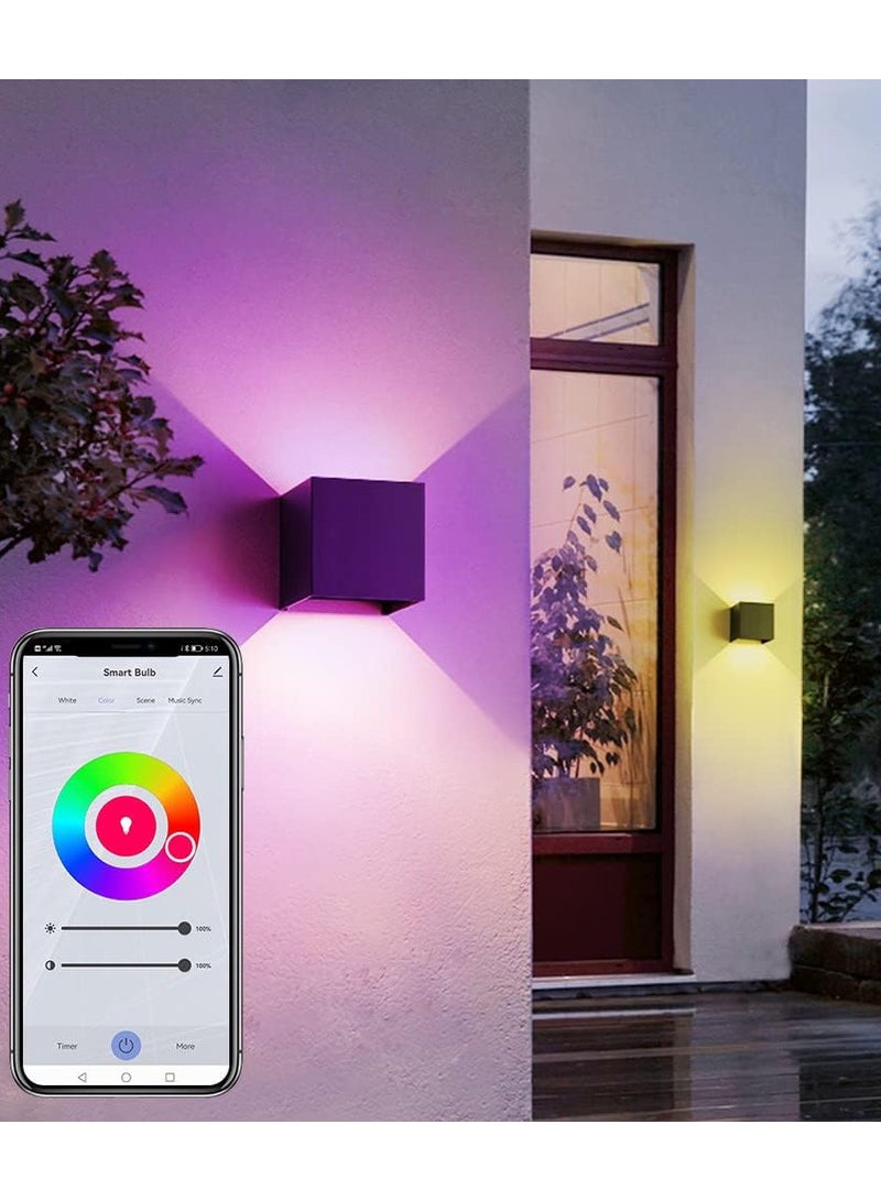 Kamzai Smart Wall Light RGB Sconce Works with Alexa and Google Home, Multicolor Waterproof Indoor/Outdoor Wall Lamp (6, watts) - Image 1