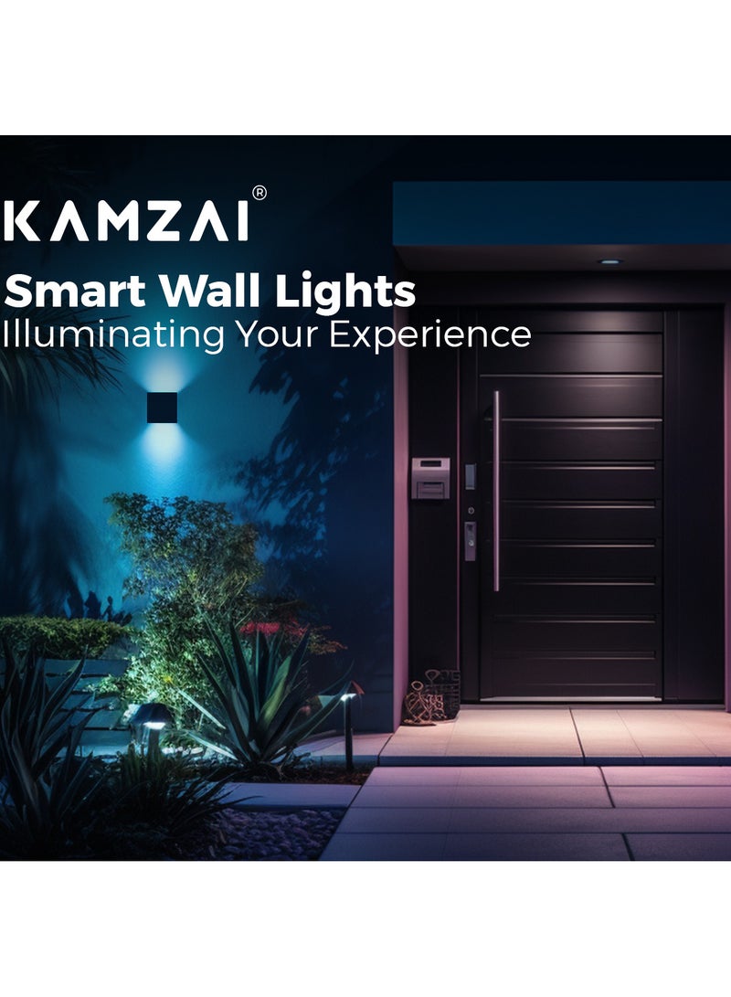 Kamzai Smart Wall Light RGB Sconce Works with Alexa and Google Home, Multicolor Waterproof Indoor/Outdoor Wall Lamp (6, watts) - Image 2