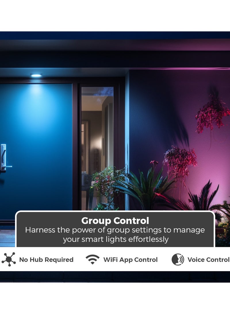 Kamzai Smart Wall Light RGB Sconce Works with Alexa and Google Home, Multicolor Waterproof Indoor/Outdoor Wall Lamp (6, watts) - Image 3