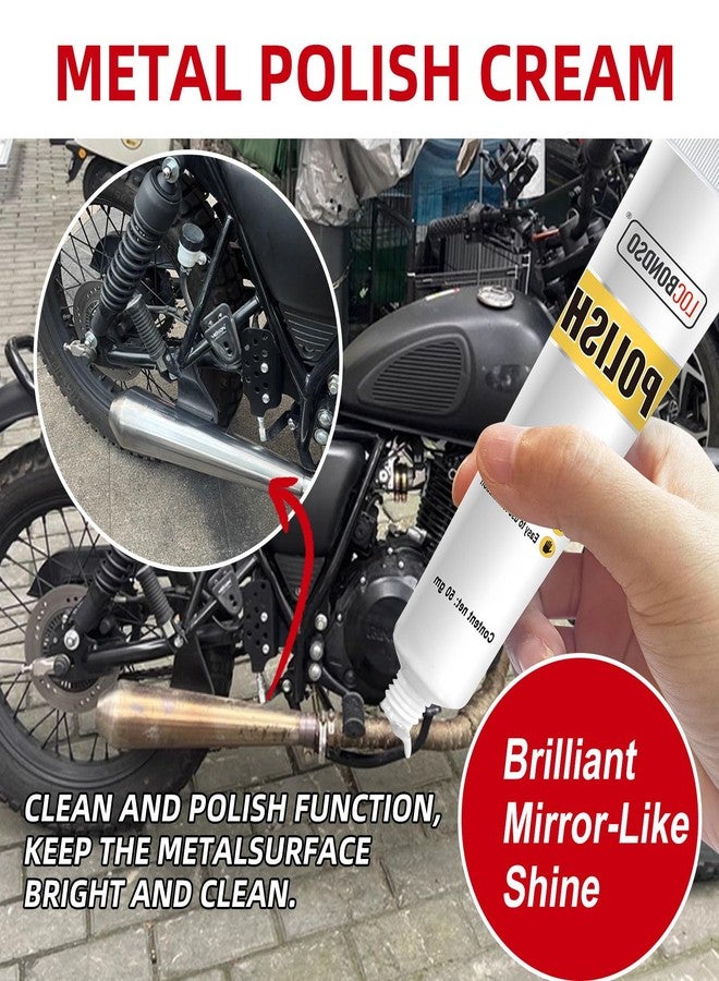 LOCBONDSO Metal Polish - Multi-Surface Chrome, Aluminum, Stainless Steel & Brass Polish with Rust Therapy | Long-Lasting Protective Polish for Cars, Golf Clubs, Motorcycles(50g) - Image 2