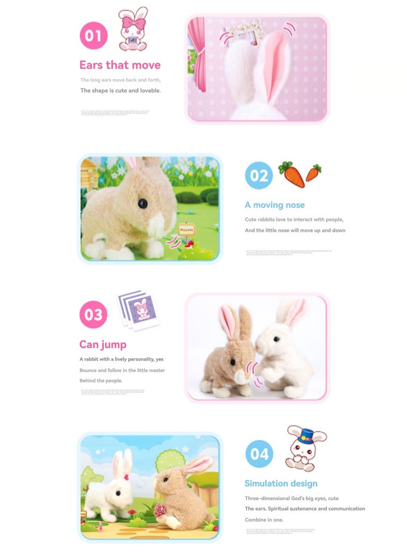 Robot Electronic White Rabbit Plush Stuffed Animal Interactive Rabbit Touch Control, Electronic Pet, Robot Toy, Animated Toy Rabbit For Girls Baby - Image 3