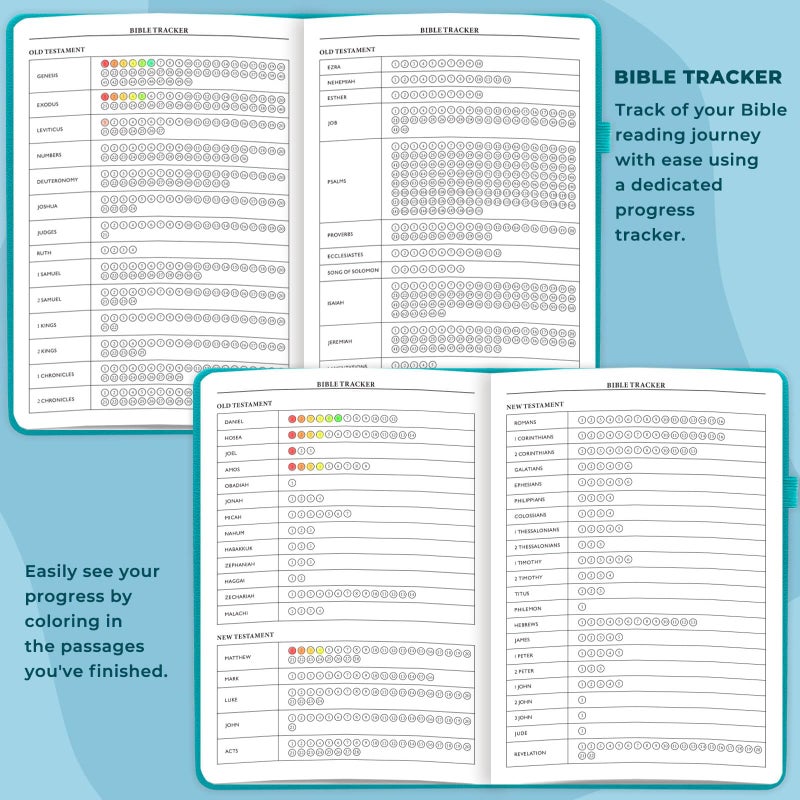 JOTFLY Bible Study Journal - Church Notes Notebook for Note Taking & Reflection - Guided Bible Study Notebook - Faith-Based Religious Gifts & Bible Study Supplies (Aquamarine) - Image 4