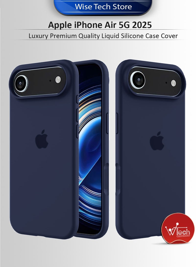 Wtech Apple iPhone Air 5G 2025 Luxury Premium Quality Liquid Silicone Case Cover (MCRPSN) - Storm Blue - Image 1