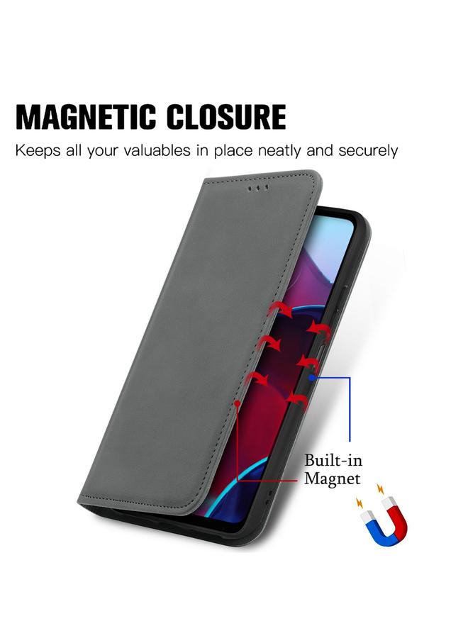 اس-توب جراب هاتف موتورولا موتو E32 بتصميم كلاسيكي من الجلد المغناطيسي - Image 5