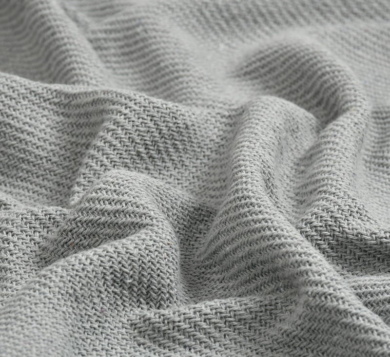 SASHAA WORLD Solid Grey Cotton Throw for Sofa | Ultra-Soft & Cozy Blanket | 100% Cotton | Decorative Fringed Couch Cover | 125 x 150 cm | Machine Washable - Image 3