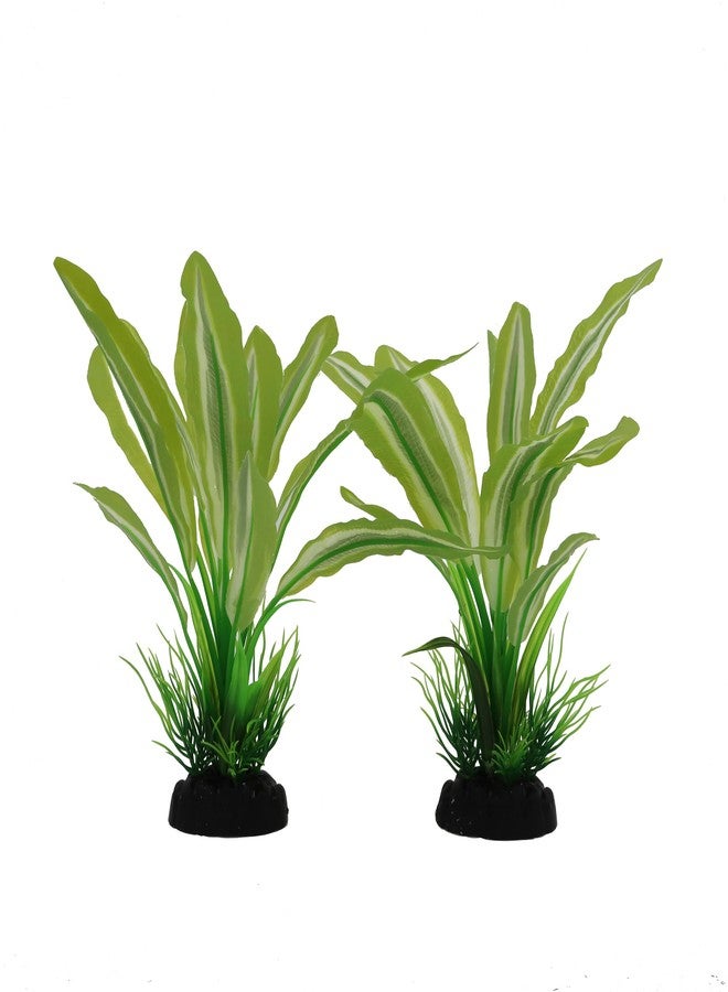 DVHEY Silk Aquarium Plants for Betta Fish Tank, 2 Pcs 8 Inch Small Silk Aquarium Plant Aquatic Water Grass Decoration，Green-Yellow - Image 3