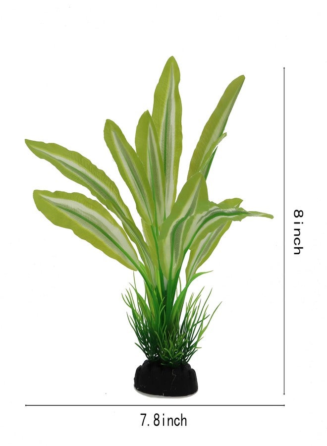 DVHEY Silk Aquarium Plants for Betta Fish Tank, 2 Pcs 8 Inch Small Silk Aquarium Plant Aquatic Water Grass Decoration，Green-Yellow - Image 2