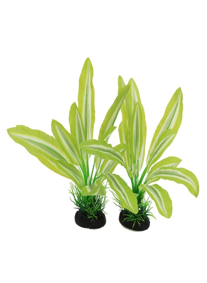 DVHEY Silk Aquarium Plants for Betta Fish Tank, 2 Pcs 8 Inch Small Silk Aquarium Plant Aquatic Water Grass Decoration，Green-Yellow - Image 5
