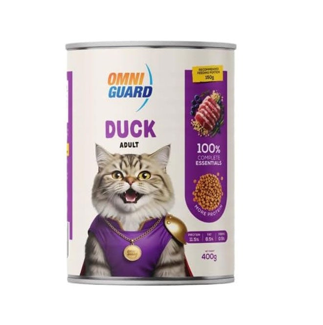 Omni Guard Duck Adult Cats Canned Wet Food 400g - Gourmet Flavor